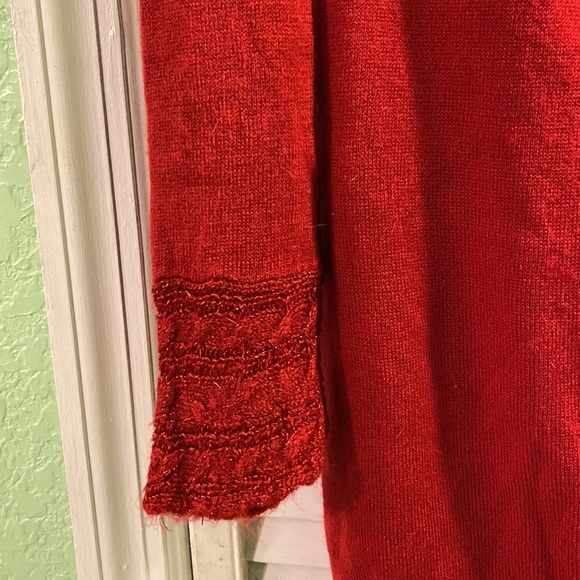 White Stag Womens Turtleneck Red Rhinestone Long-Sleeve Shirt Large - Picture 2 of 4